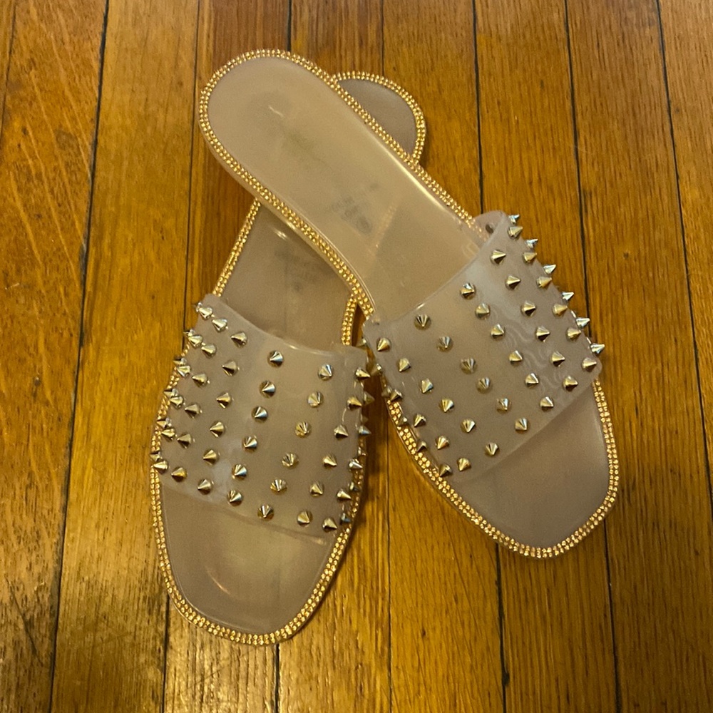 Nicole miller Rose Gold Jelly Sandals